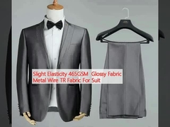 हल्के लोच 465GSM चमकदार कपड़े धातु तार TR कपड़े सूट के लिए