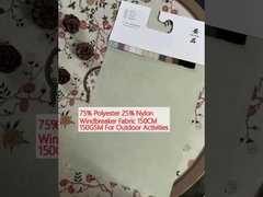 75% पॉलिएस्टर 25% नायलॉन विंडब्रेकर कपड़े 150CM 150GSM आउटडोर गतिविधियों के लिए