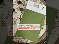 जैकेट के लिए हल्के सांस लेने योग्य पवनरोधक कपड़े 157GSM ट्विल पॉलिएस्टर कपड़े